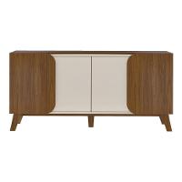 Aparador Buffet 160cm 4 Portas Com Pés Retrô Multimóveis Cr50126 Off White-cedro - 7