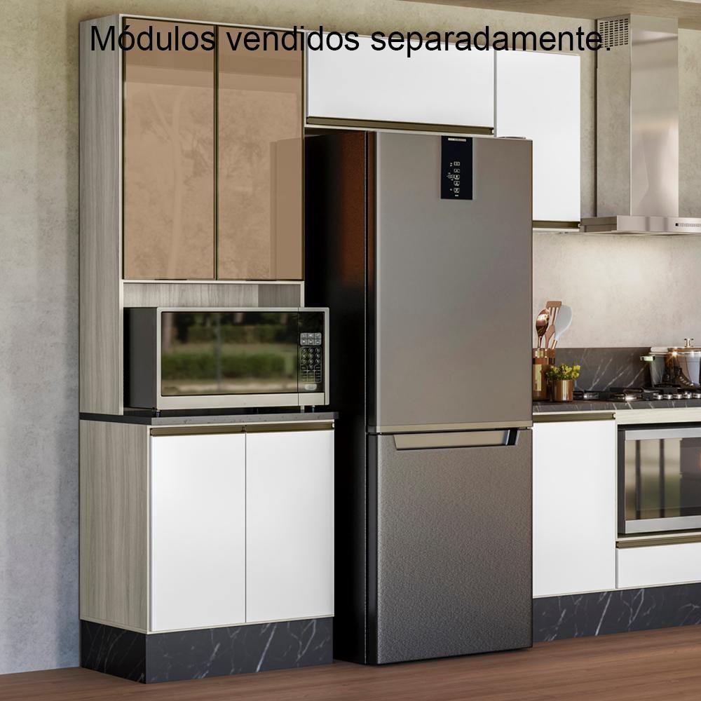 Paneleiro Duplo 4p Vidro 70cm Mdf Kali 18340 Bianco Toq Branco Uv Nicioli Bianco Toq Branco Uv - 8