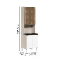 Paneleiro Duplo 4p Vidro 70cm Mdf Kali 18340 Bianco Toq Branco Uv Nicioli Bianco Toq Branco Uv - 3