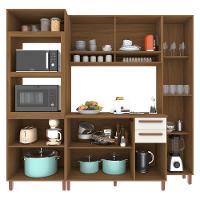 Cozinha Modulada Monza 4 Peças Com Torre Quente 2 Fornos E Paneleiro Freijó-off White - Indékes Freijó-off White - 3