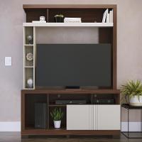 Estante Home Theater Elba Nogueira Real-off White Matte Para Tv Até 50? - Colibri Nogueira Real-off White Matte - 5