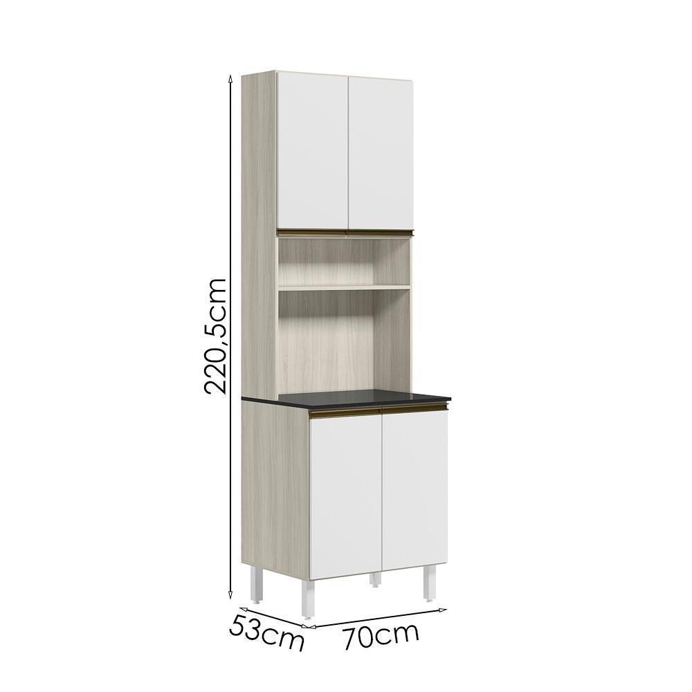 Paneleiro Duplo 4 Portas 70cm Mdf Kali 12230 Bianco Toq Branco Uv Nicioli Bianco Toq Branco Uv - 3