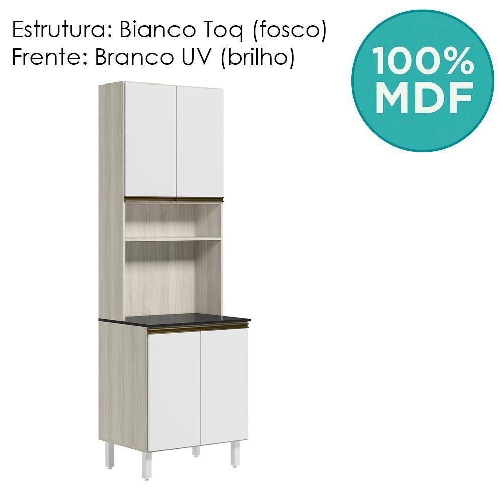 Paneleiro Duplo 4 Portas 70cm Mdf Kali 12230 Bianco Toq Branco Uv Nicioli Bianco Toq Branco Uv - 4
