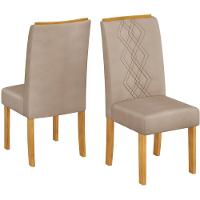 Kit 2 Cadeiras De Jantar Estofadas Ayla Veludo Creme Freijo Dj Moveis Veludo Creme Freijo - 1