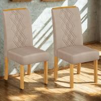 Kit 2 Cadeiras De Jantar Estofadas Ayla Veludo Creme Freijo Dj Moveis Veludo Creme Freijo - 7
