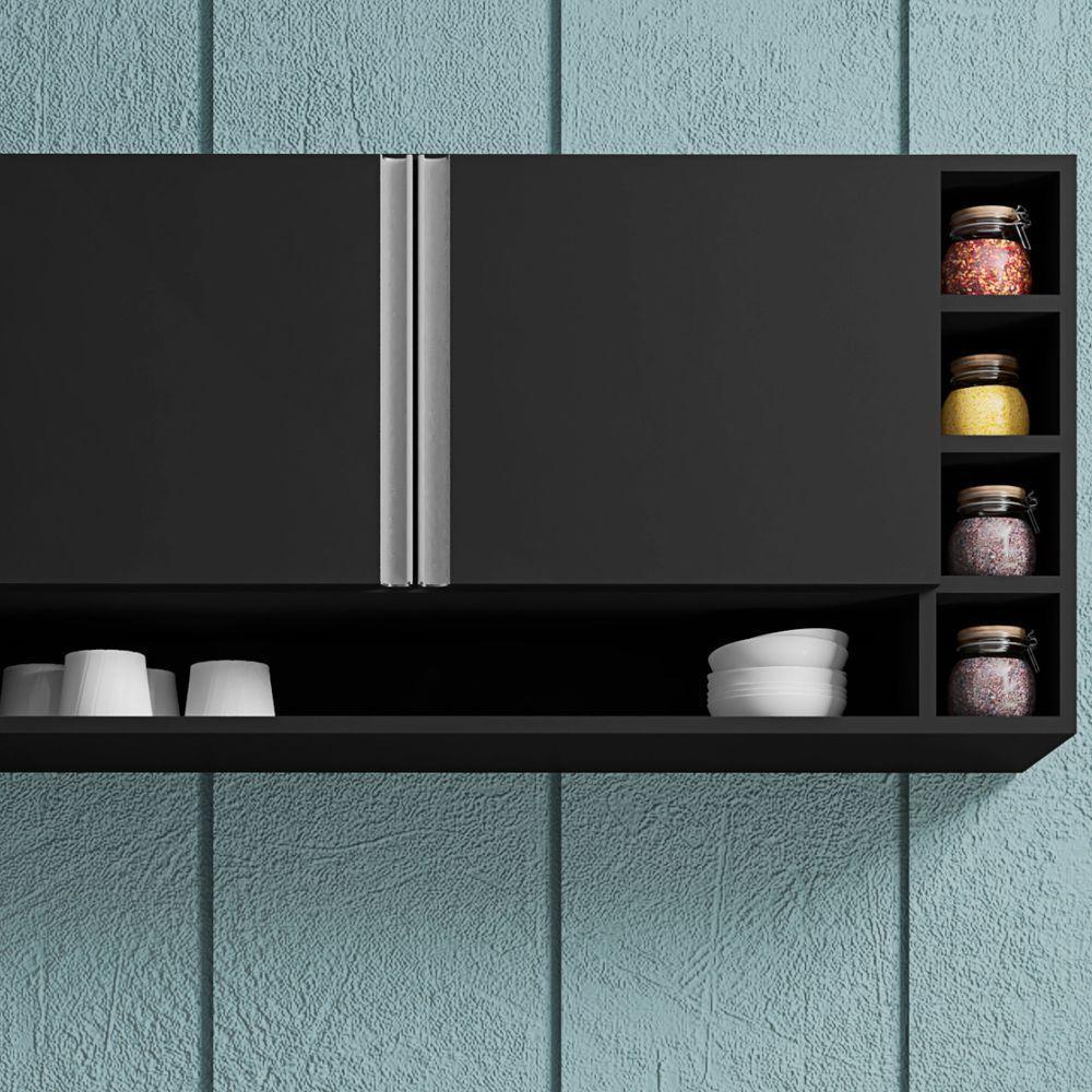 Cozinha Modulada Completa 4 Peças Vanessa Preto Ajl - 6