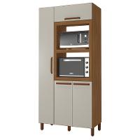 Paneleiro Torre Quente Triplo Monza 100cm 2 Fornos 4 Portas Freijó-off White - Indékes Freijó-off White - 1