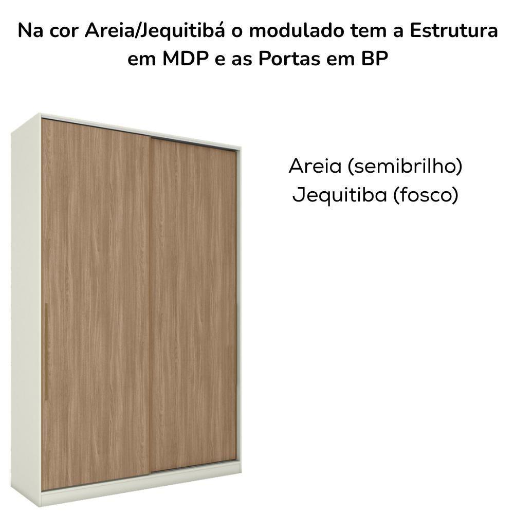 Guarda Roupa Modulado 2 Portas 241x159 Cm Seletto Areia Jequitiba Henn Areia Jequitiba - 6