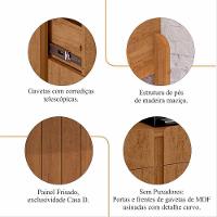 Aparador Cantinho Do Café Lizz 2 Portas E 2 Gavetas Cedro - Casa D Cedro