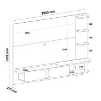 Painel Com Suporte Para Tv Até 72 Polegadas 2 Portas Multimóveis Cr45318 Cinamomo-off White - 3