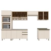 Cozinha Completa Connect 6 Peças Off White Com Torre Quente 2 Fornos - Móveis Henn Off White - 1