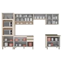 Cozinha Completa Connect 6 Peças Off White Com Torre Quente 2 Fornos - Móveis Henn Off White - 3