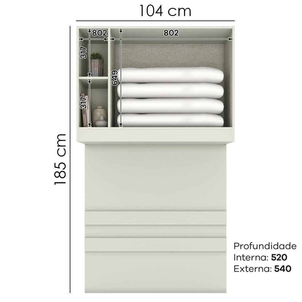 Ponte Solteiro Modulado 2 Portas 185x104 Cm Seletto Areia Jequitiba Henn Areia Jequitiba - 3
