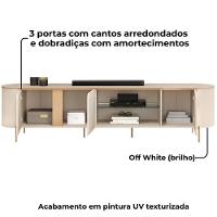 Rack Bancada Tv 75 Pol 241 Cm Mdf Ariana Off White Dj Moveis Off White - 6