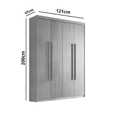Guarda Roupa Solteiro Heros 4 Portas 2 Gavetas Imbuia MDF