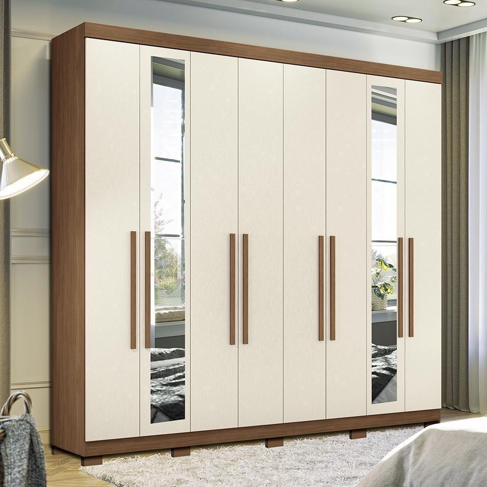 Guarda Roupa Casal Master New 8.4 8 Portas Jatobá-areia Com Espelho E Pés - Santos Andirá Jatobá-areia - 2