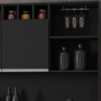 Kit Armário Cozinha Compacta Alice 6 Portas Preto Ajl