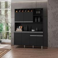 Kit Armário Cozinha Compacta Alice 6 Portas Preto Ajl - 5