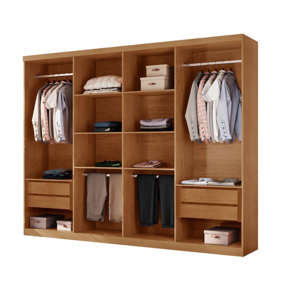 Closet Casal Hera Gold 4 Gavetas 8 Prateleiras Mdf Rufato Imbuia - 2