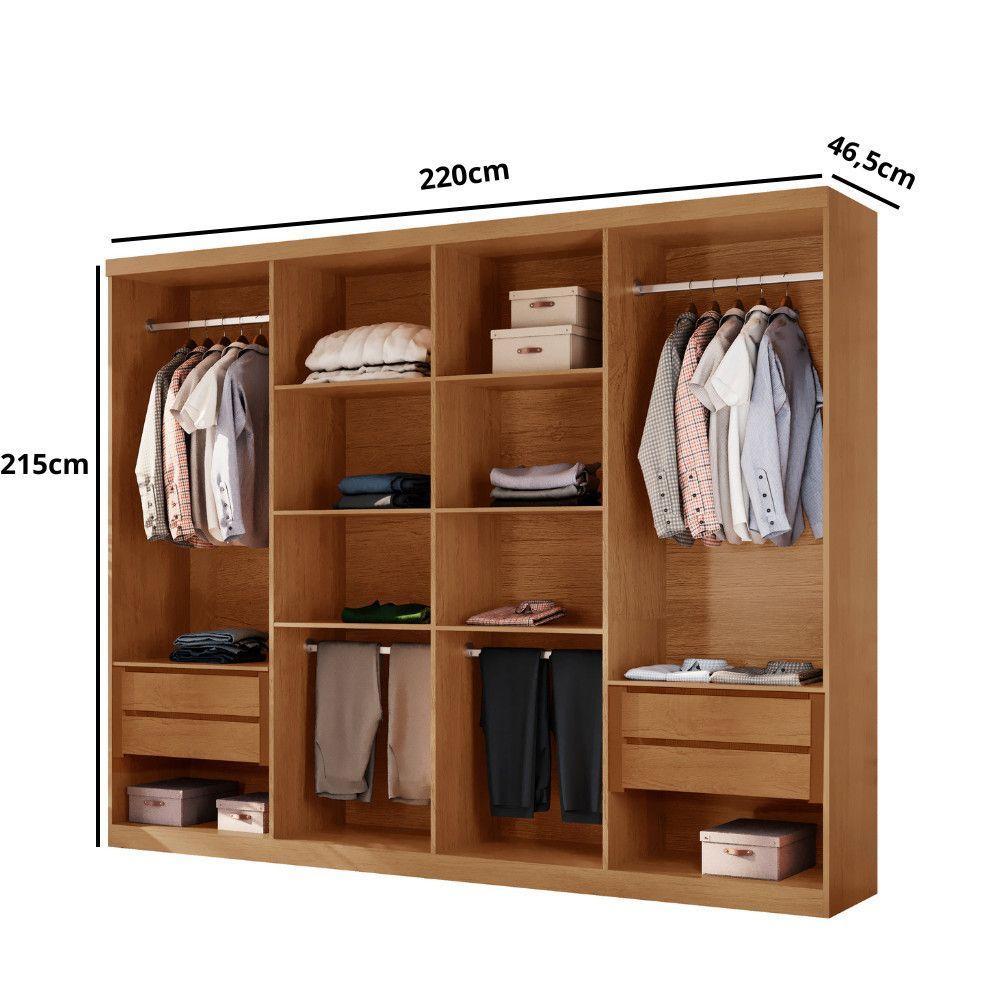 Closet Casal Hera Gold 4 Gavetas 8 Prateleiras Mdf Rufato Imbuia - 3
