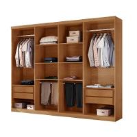 Closet Casal Hera Gold 4 Gavetas 8 Prateleiras Mdf Rufato Imbuia - 2