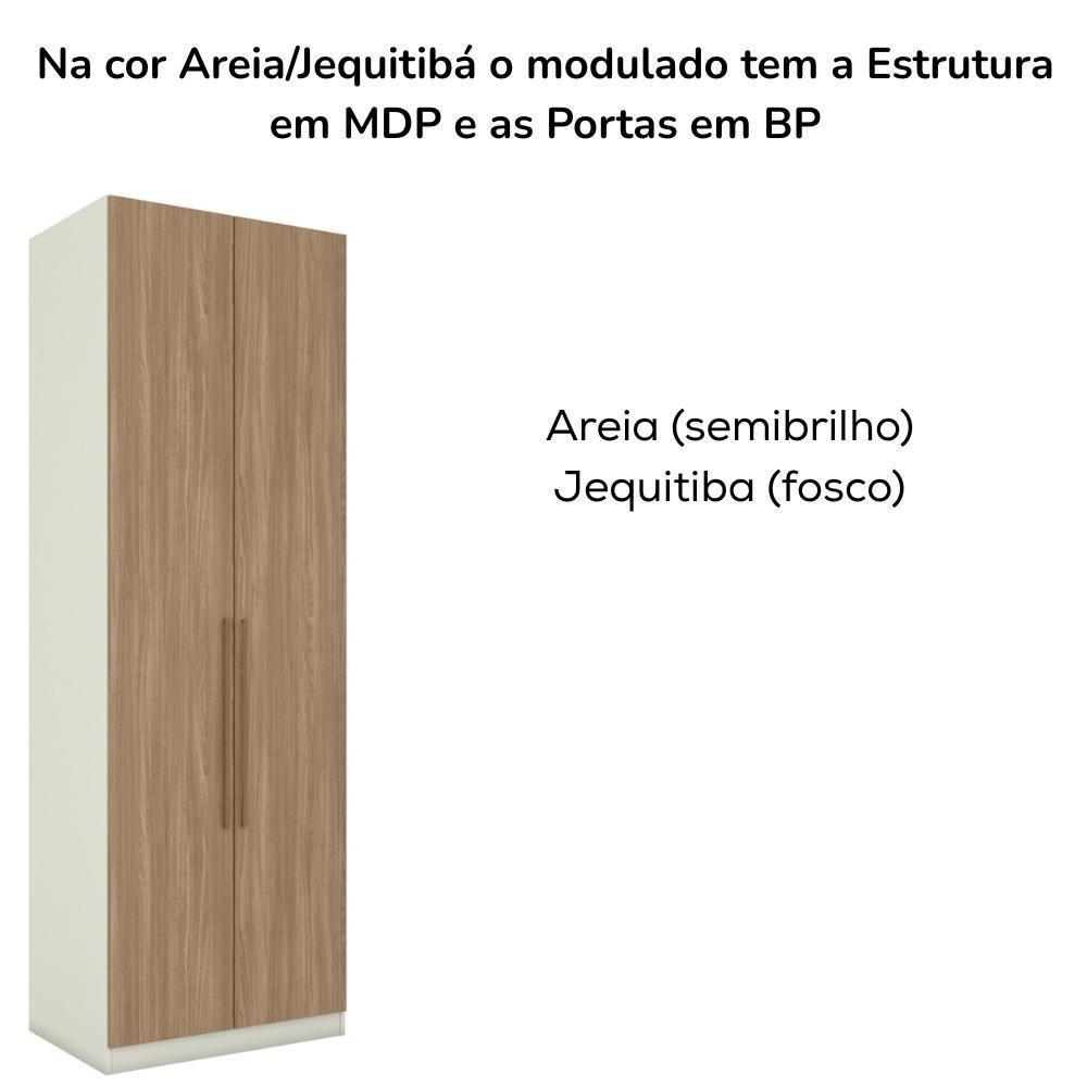 Guarda Roupa Modulado 2 Portas 241x80 Cm Seletto Areia Jequitiba Henn Areia Jequitiba - 3
