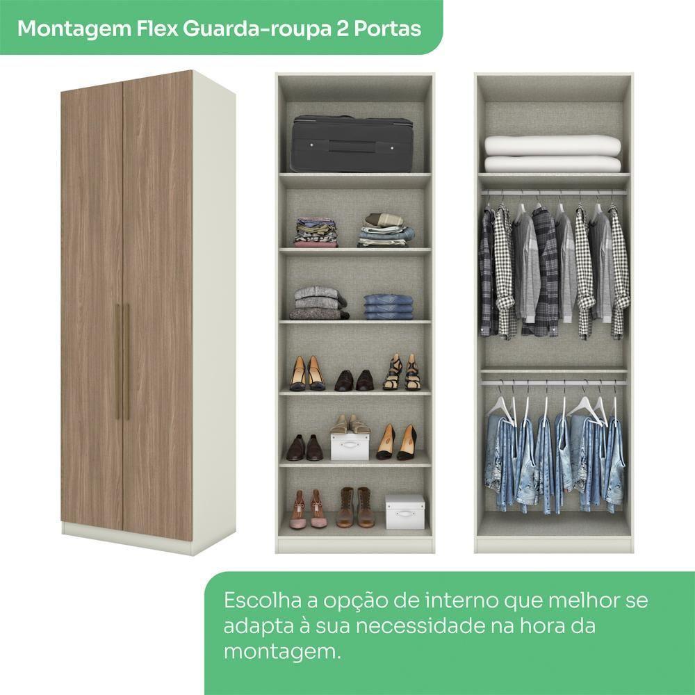 Guarda Roupa Modulado 2 Portas 241x80 Cm Seletto Areia Jequitiba Henn Areia Jequitiba - 4