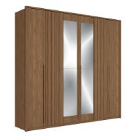 Guarda Roupa Casal Coimbra 6 Portas Jatobá Com Espelho - Santos Andirá Jatobá - 1