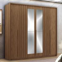 Guarda Roupa Casal Coimbra 6 Portas Jatobá Com Espelho - Santos Andirá Jatobá - 2