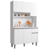 Kit Armário Cozinha Compacta Márcia 6 Portas Branco Ajl - 1