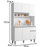 Kit Armário Cozinha Compacta Márcia 6 Portas Branco Ajl - 2