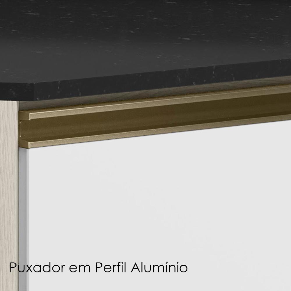 Armario E Balcao Canto Obliquo 75cm Mdf Kali Bianco Toq Branco Uv Nicioli Bianco Toq Branco Uv - 6