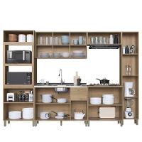 Cozinha Modulada Dinamarca 6 Peças Com Torre Quente 2 Fornos Castani E Aéreo 120cm Com Vidro Off White - Indékes Castani - 3