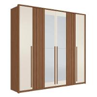 Guarda Roupa Casal Coimbra 6 Portas Jatobá-areia Com Espelho - Santos Andirá Jatobá-areia - 1