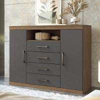 Cômoda Havana Master 2 Portas E 4 Gavetas Jatobá-grafite - Santos Andirá Jatobá-grafite - 2