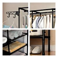 Cabideiro Preto Multifuncional Organizador Com 4 Divisões - 5