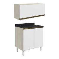 Armario Aereo E Balcao Mdf 70cm Kali Bianco Toq Branco Uv Nicioli Bianco Toq Branco Uv - 1