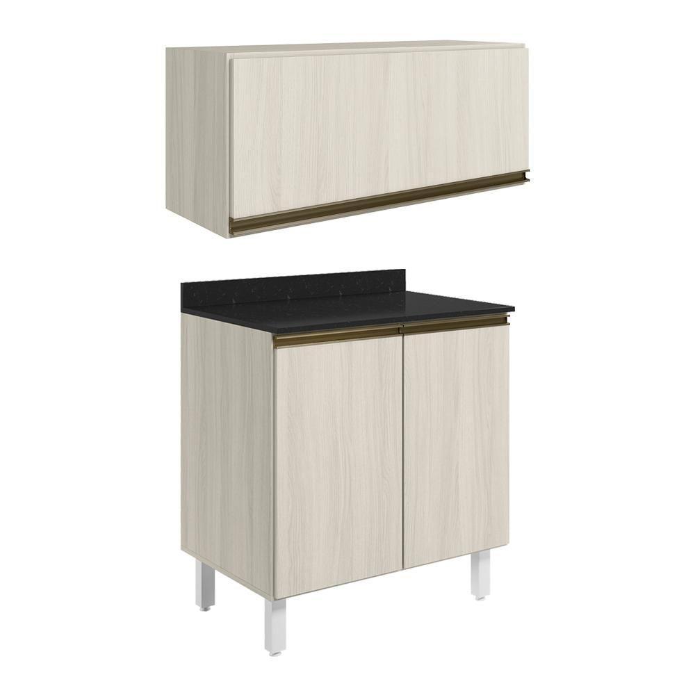 Armario Aereo E Balcao Mdf 70cm Kali Bianco Toq Bianco Toq Nicioli Bianco Toq Bianco Toq - 1