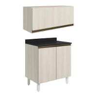 Armario Aereo E Balcao Mdf 70cm Kali Bianco Toq Bianco Toq Nicioli Bianco Toq Bianco Toq - 1