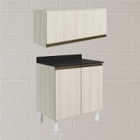 Armario Aereo E Balcao Mdf 70cm Kali Bianco Toq Bianco Toq Nicioli Bianco Toq Bianco Toq - 2