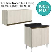 Armario Aereo E Balcao Mdf 70cm Kali Bianco Toq Bianco Toq Nicioli Bianco Toq Bianco Toq