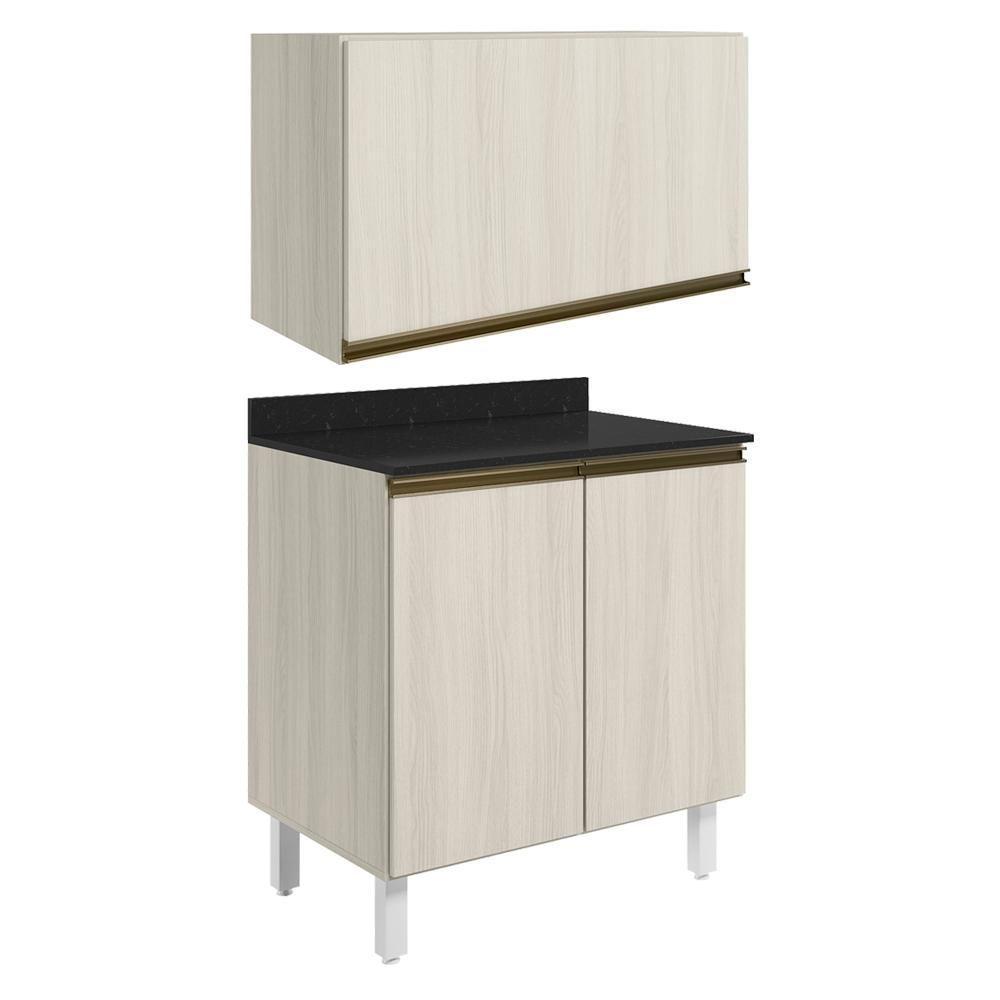 Armario Aereo E Balcao Mdf 60cm Kali Bianco Toq Bianco Toq Nicioli Bianco Toq Bianco Toq - 1