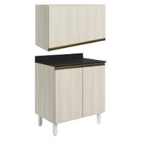 Armario Aereo E Balcao Mdf 60cm Kali Bianco Toq Bianco Toq Nicioli Bianco Toq Bianco Toq - 1