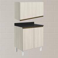 Armario Aereo E Balcao Mdf 60cm Kali Bianco Toq Bianco Toq Nicioli Bianco Toq Bianco Toq - 2