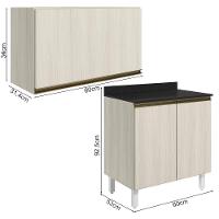 Armario Aereo E Balcao Mdf 60cm Kali Bianco Toq Bianco Toq Nicioli Bianco Toq Bianco Toq - 3