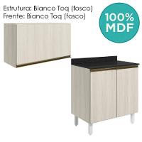 Armario Aereo E Balcao Mdf 60cm Kali Bianco Toq Bianco Toq Nicioli Bianco Toq Bianco Toq