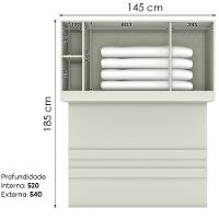 Ponte Casal Modulado 3 Portas 185x145 Cm Seletto Areia Jequitiba Henn Areia Jequitiba - 3