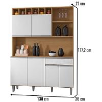 Kit Armário Cozinha Compacta Alice 6 Portas Amendoa Branco Ajl - 2