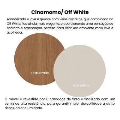 Painel Com Suporte Para Tv Até 75 Polegadas Com Led E 1 Porta Multimóveis Cr45314 Cinamomo-off White