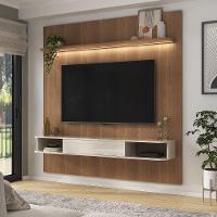 Painel Com Suporte Para Tv Até 75 Polegadas Com Led E 1 Porta Multimóveis Cr45314 Cinamomo-off White - 1